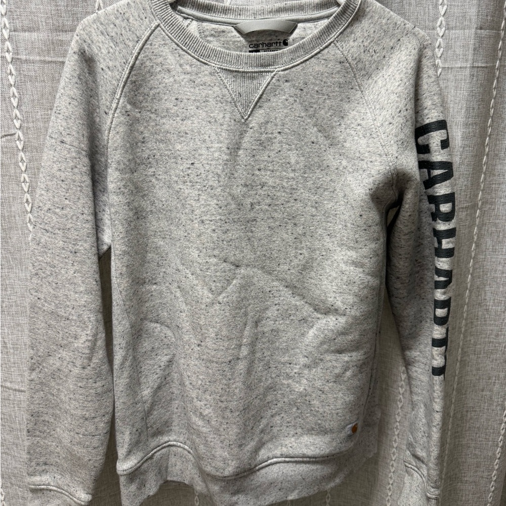 Carhartt Gray Crewneck Sweater with Ribbed Trim
